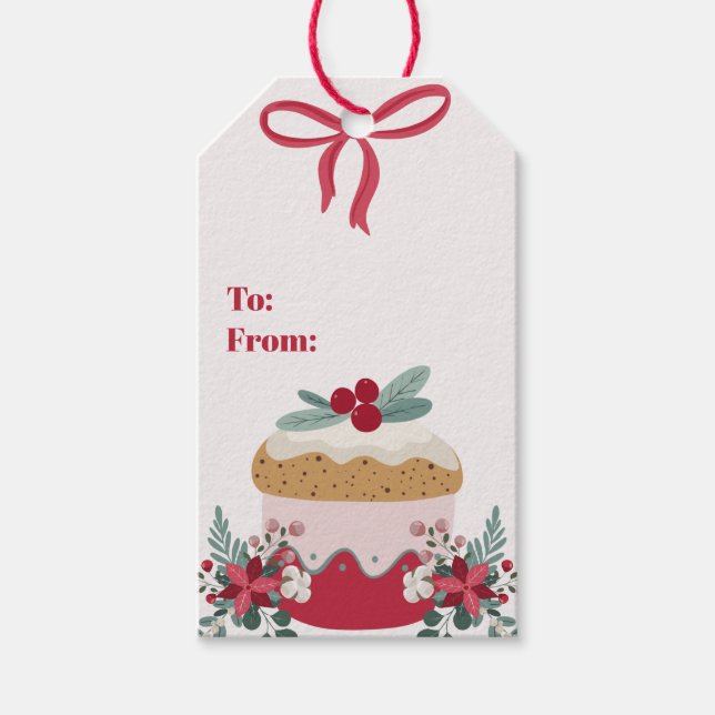 Étiquettes-cadeau Noël Cupcake Vacances Godies Personnaliser Cadeau (Devant)