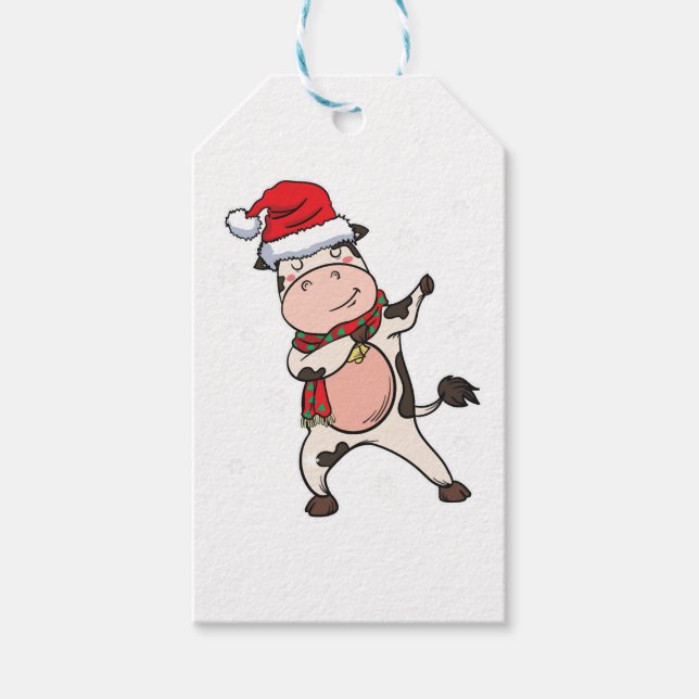 Étiquettes-cadeau Noël de la vache Dabing (Devant)