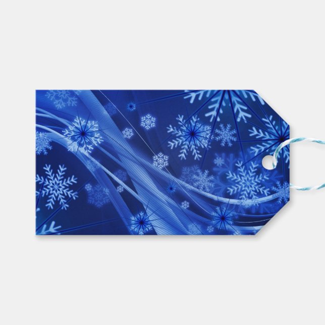 Étiquettes-cadeau Noël des Flèches de neige en hiver (Devant (Horizontal))