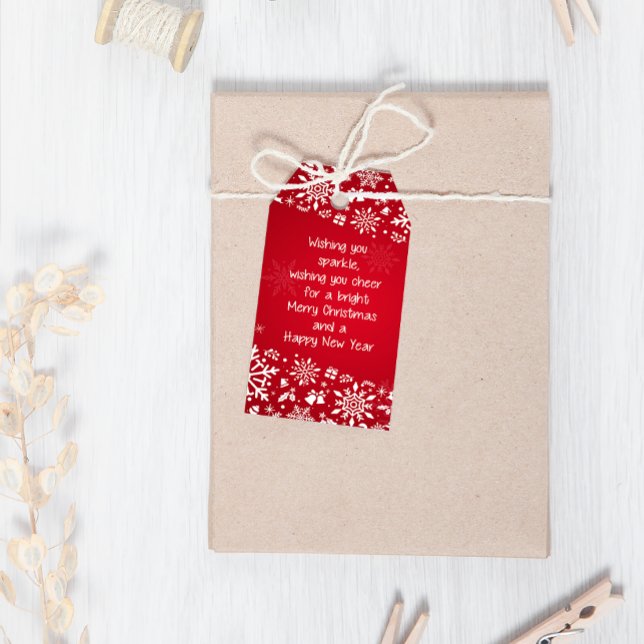 Étiquettes-cadeau Noël des Flèches rouges et blanches (Créateur téléchargé)