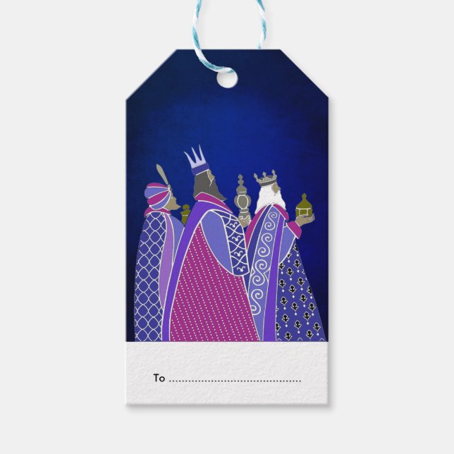 Étiquettes-cadeau Noël des trois hommes sages (Devant)