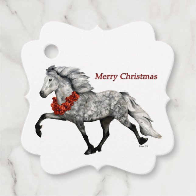 Étiquettes Cadeau Noël du cheval islandais (Devant)