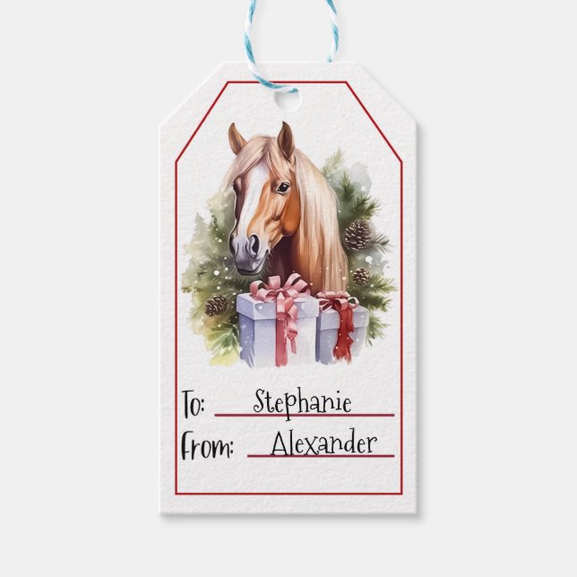 Étiquettes-cadeau Noël du Cheval mignon (2) (Devant)
