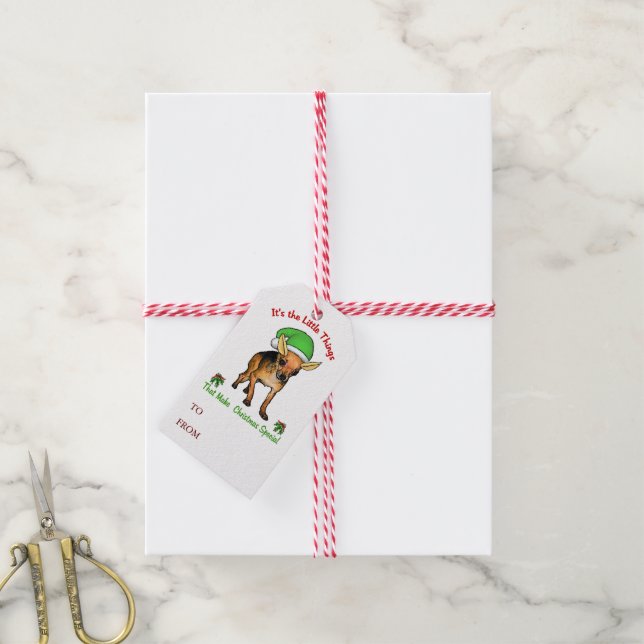 Étiquettes-cadeau Noël du Chihuahua (Avec de la ficelle)