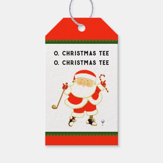 Étiquettes-cadeau Noël du golf (Devant)