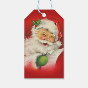 Étiquettes-cadeau Noël du Père Noël vintage