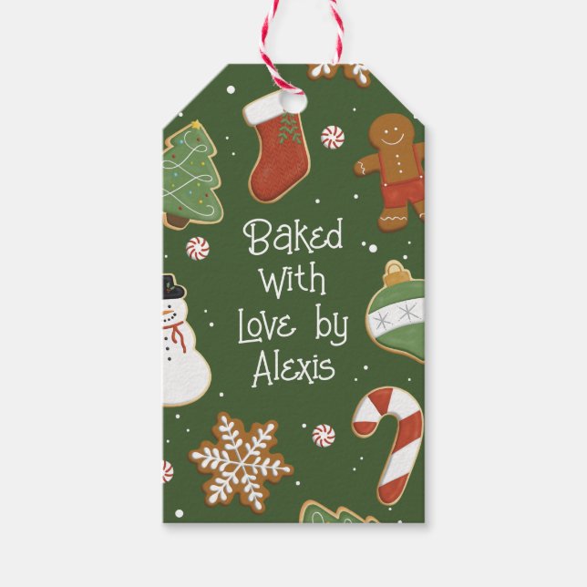Étiquettes-cadeau Noël échange de cookies Fête de vacances (Devant)