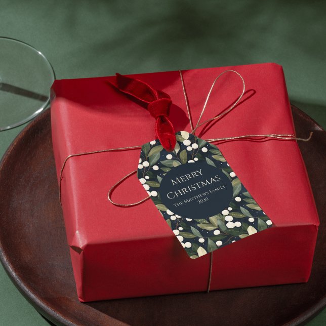 Étiquettes-cadeau Noël Elégant aux neiges (Elegant Snowberry Christmas Gift Tags
)