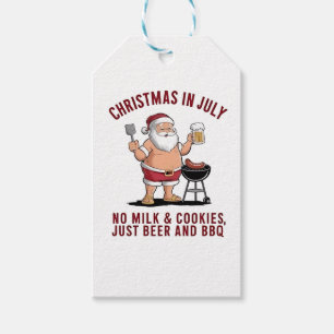 Étiquettes-cadeau Noël en juillet : Pas de lait, pas de biscuits, ju