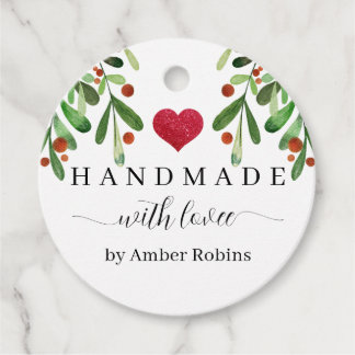 Étiquettes Cadeau Noël fait main avec amour