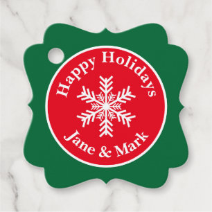 Étiquettes Cadeau Noël Flocon de neige l Joyeuses fêtes