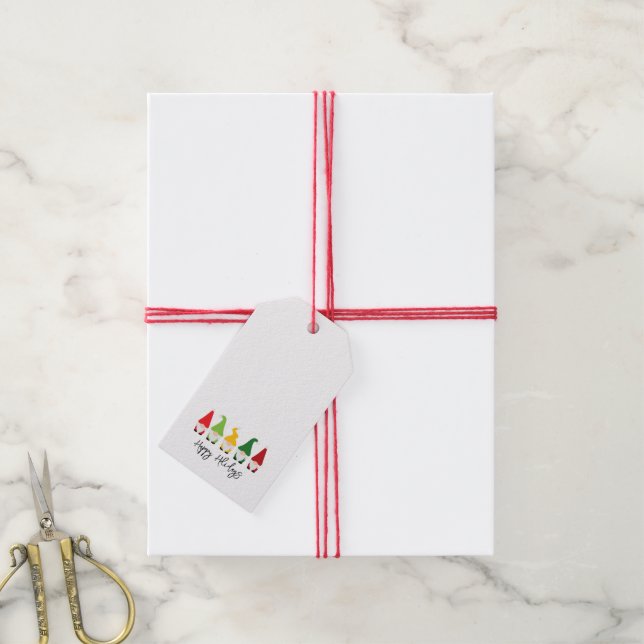 Étiquettes-cadeau Noël Gnomes Joyeuses Fun Festive (With Twine)