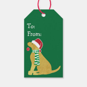 Étiquettes-cadeau Noël Golden Retriers Holiday