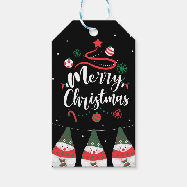 Étiquettes-cadeau Noël Jingle Bells Joyeuse Salutations Collection (Devant)