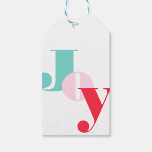 Étiquettes-cadeau Noël Joie typographie Balises cadeaux