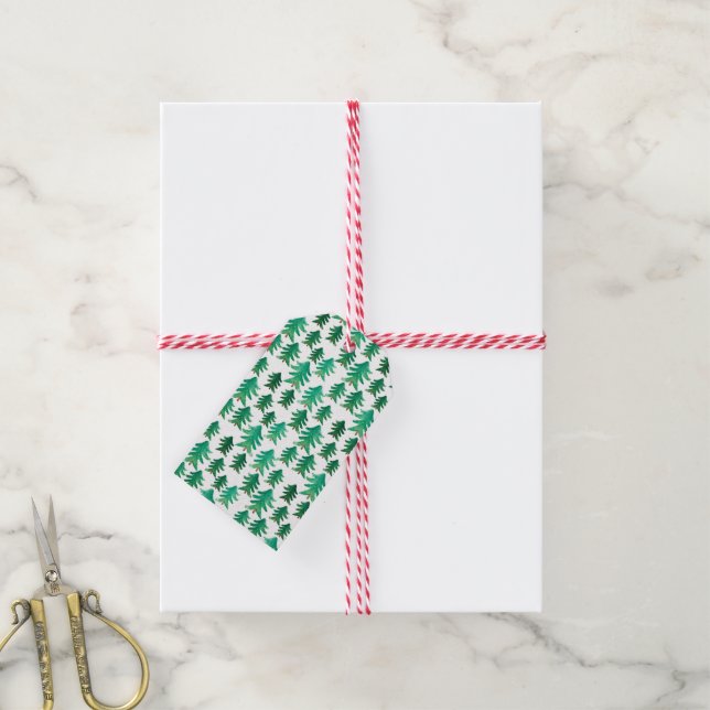 Étiquettes-cadeau Noël | Joli Motif d'arbre de Noël (Avec de la ficelle)