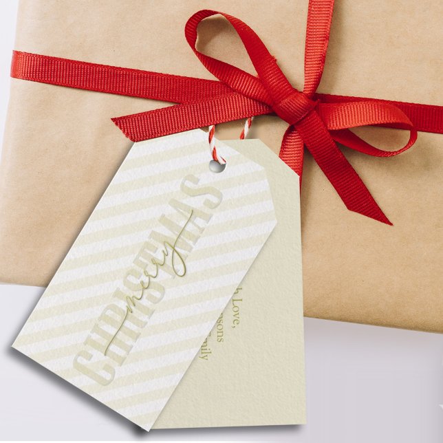 Étiquettes-cadeau Noël Joyeux Noël Script moderne (Merry Christmas gold calligraphy typography design gift tag.
)