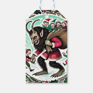 Étiquettes-cadeau Noël Krampus