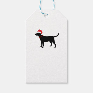 Étiquettes-cadeau Noël Labrador Retriever à Santa Hat Christma