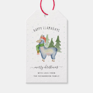 Étiquettes-cadeau Noël Llama