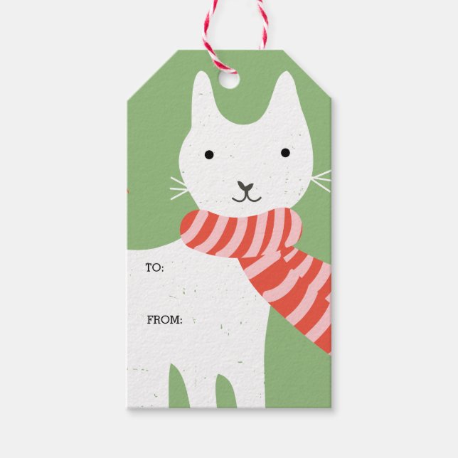 Étiquettes-cadeau Noël Meowy (Devant)