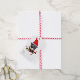 Étiquettes-cadeau Noël mignon de Schnauzer miniature