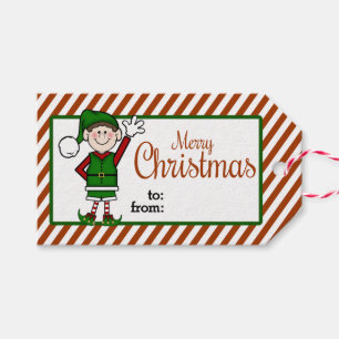 Étiquettes-cadeau Noël mignon Elf
