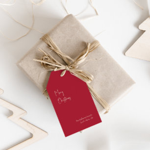 Étiquettes-cadeau Noël moderne   Balises Cadeau Famille Rouge