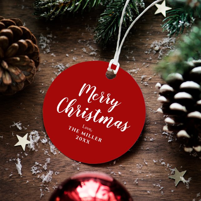 Étiquettes Cadeau Noël moderne rouge et blanc (Créateur téléchargé)