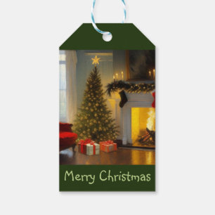 Étiquettes-cadeau Noël Par Le Feu