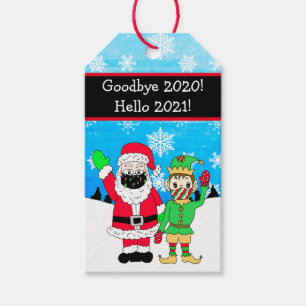 Étiquettes-cadeau Noël Père Noël et Elf dans les Faciemaches 2020