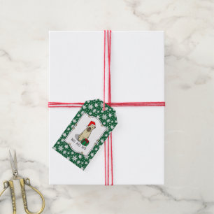 Étiquettes-cadeau Noël Père Noël Wheaten Terrier (blé 1b2) mignonne