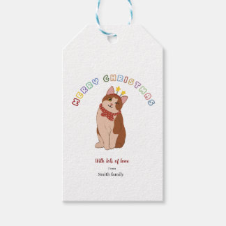 Étiquettes-cadeau Noël personnalisé pour chat
