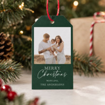 Noël Photo de Famille Moderne Personnalisée Verte
