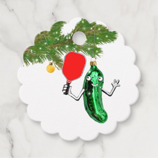 Étiquettes Cadeau Noël Pickball (Devant)