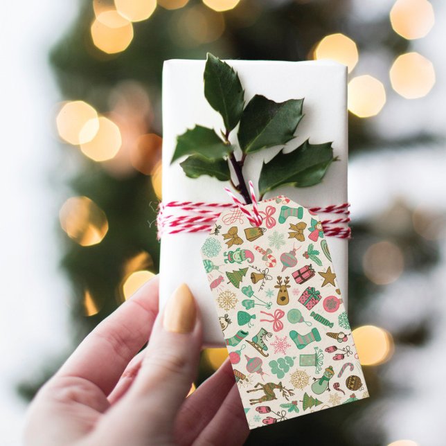 Étiquettes-cadeau Noël rétro Whimsy (Créateur téléchargé)