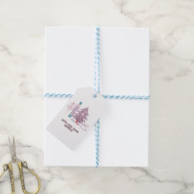 Étiquettes-cadeau Noël rose Nutcracker (Avec de laficelle)