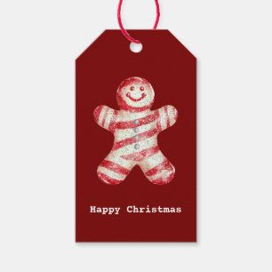 Étiquettes-cadeau Noël Rouge Blanc Peppermenthe Gingerbread Cookie
