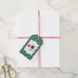 Étiquettes-cadeau Noël Santa Hat Maltese Chien mignonne Drôle