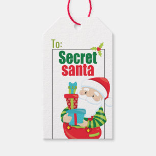 Étiquettes-cadeau Noël secret Père Noël