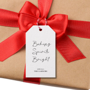 Étiquettes-cadeau Noël Simple Elegant Baking Spiritueux
