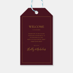 Étiquettes-cadeau Noël simple et élégant Mariage rouge Bienvenue