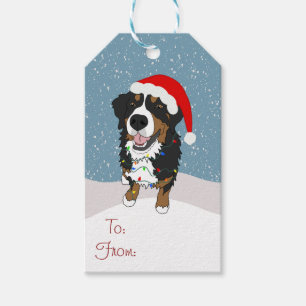Étiquettes-cadeau Noël Vacances Bernese Mountain Dog