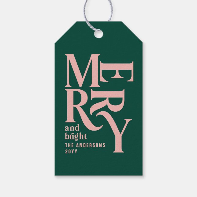 Étiquettes-cadeau Noel vert simple (Devant)