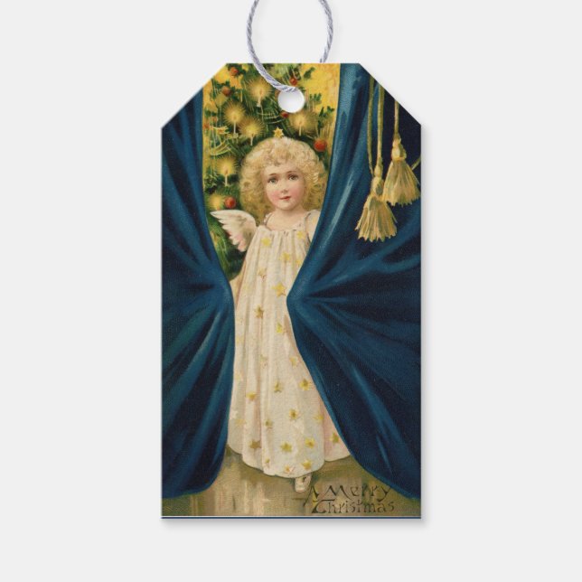 Étiquettes-cadeau Noël victorien Angel vendu en séries (Devant)