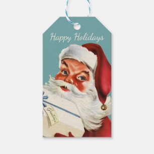 Étiquettes-cadeau Noël vintage Retro Père Noël