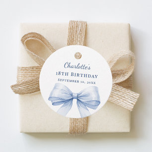 Étiquettes Cadeau Nœud bleu clair DIY écrit à la main anniversaire