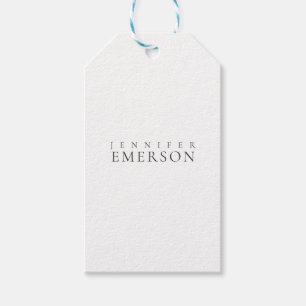 Étiquettes-cadeau Noir blanc minimaliste moderne simple 