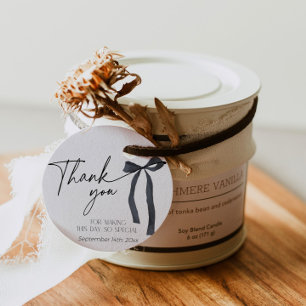 Étiquettes Cadeau Noir Bow Merci Fête des mariées Faveur gothique