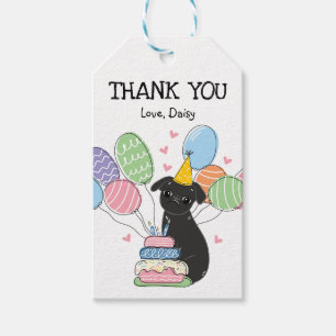 Étiquettes-cadeau Noir Bruxelles Griffon Chien Anniversaire Favorise